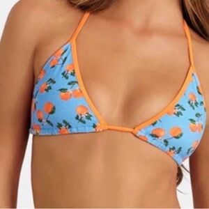 Blackbough Blue and Orange Fruit Print Bikini Top